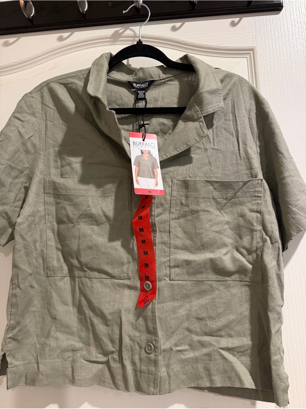 Buffalo David Bitton Olive Green Short-Sleeve Button-Down Shirt